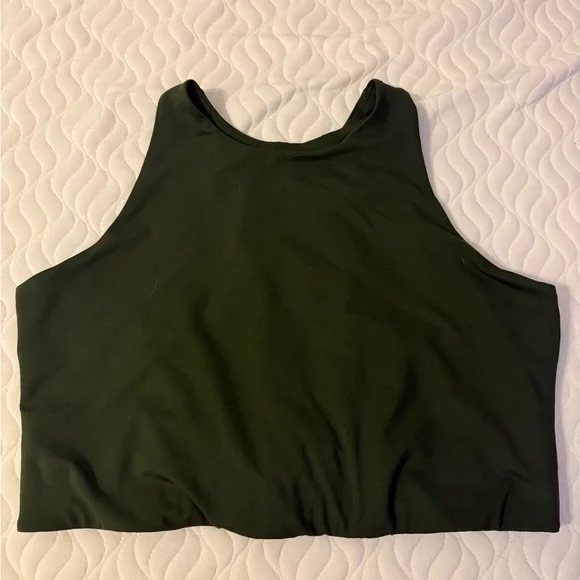 girlfriend collective Olive High Neck Cropped Tank - Picture 1 of 3